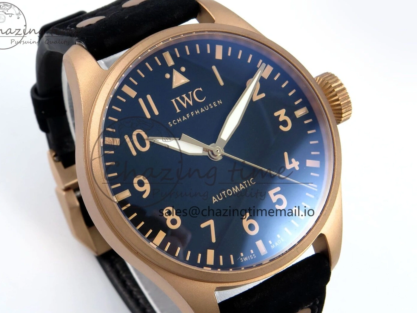 MIROTIME 0124 Affordable Big Pilot IW329703 M+F 1:1 Best Edition Black Dial on Black Nylon Strap MY 7004